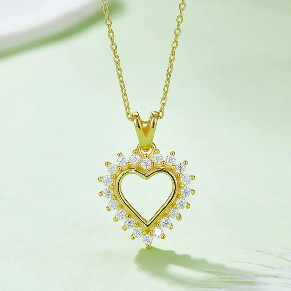 Moissanite 925 Sterling Silver Heart Pendant Necklace sold by Gigi Laurent product image thumbnail 2