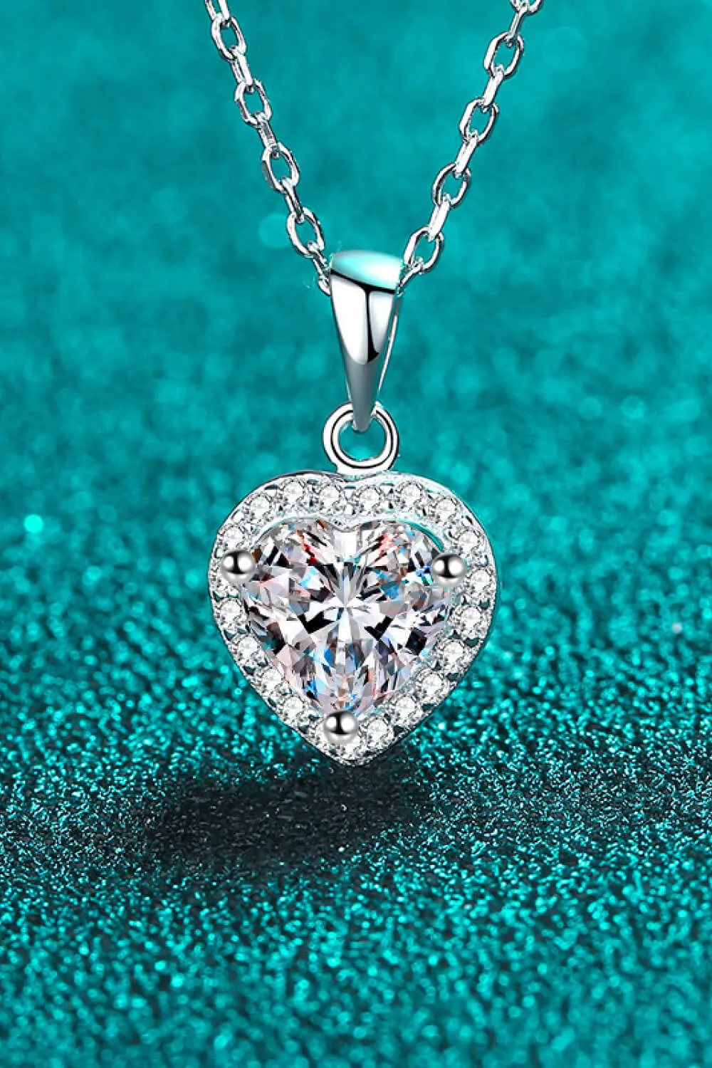 1 Carat Moissanite Heart Pendant Chain Necklace sold by Gigi Laurent product image thumbnail 2