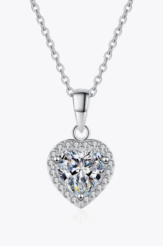 1 Carat Moissanite Heart Pendant Chain Necklace sold by Gigi Laurent