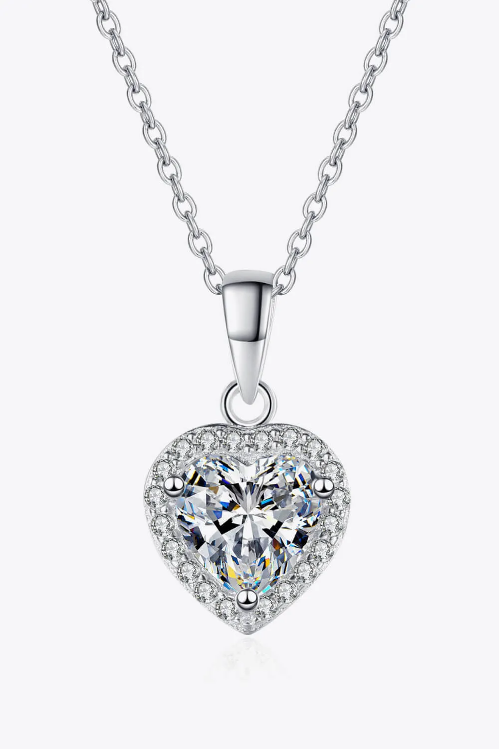 1 Carat Moissanite Heart Pendant Chain Necklace sold by Gigi Laurent