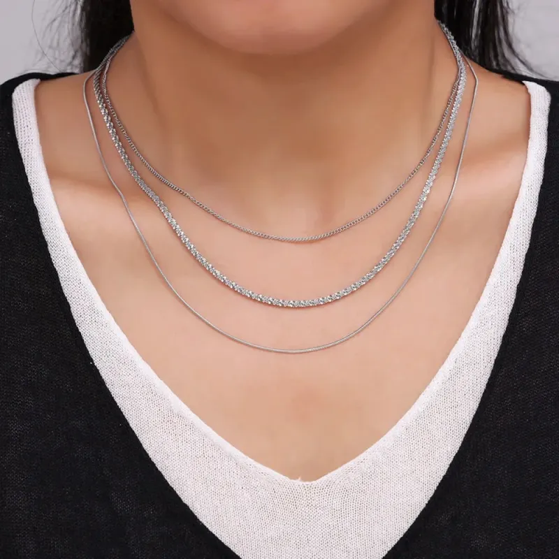 Titanium Steel Three-Layered Necklace sold by Gigi Laurent
