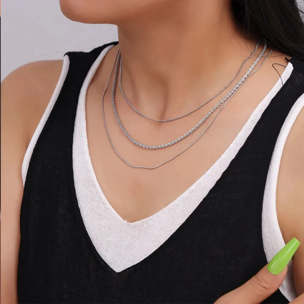 Titanium Steel Three-Layered Necklace sold by Gigi Laurent product image thumbnail 3