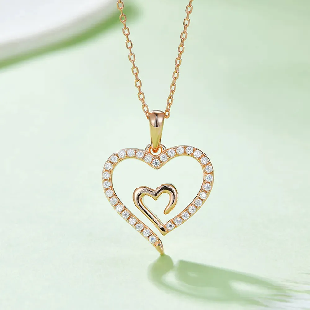 Moissanite 925 Sterling Silver Heart Pendant Necklace sold by Gigi Laurent product image thumbnail 4