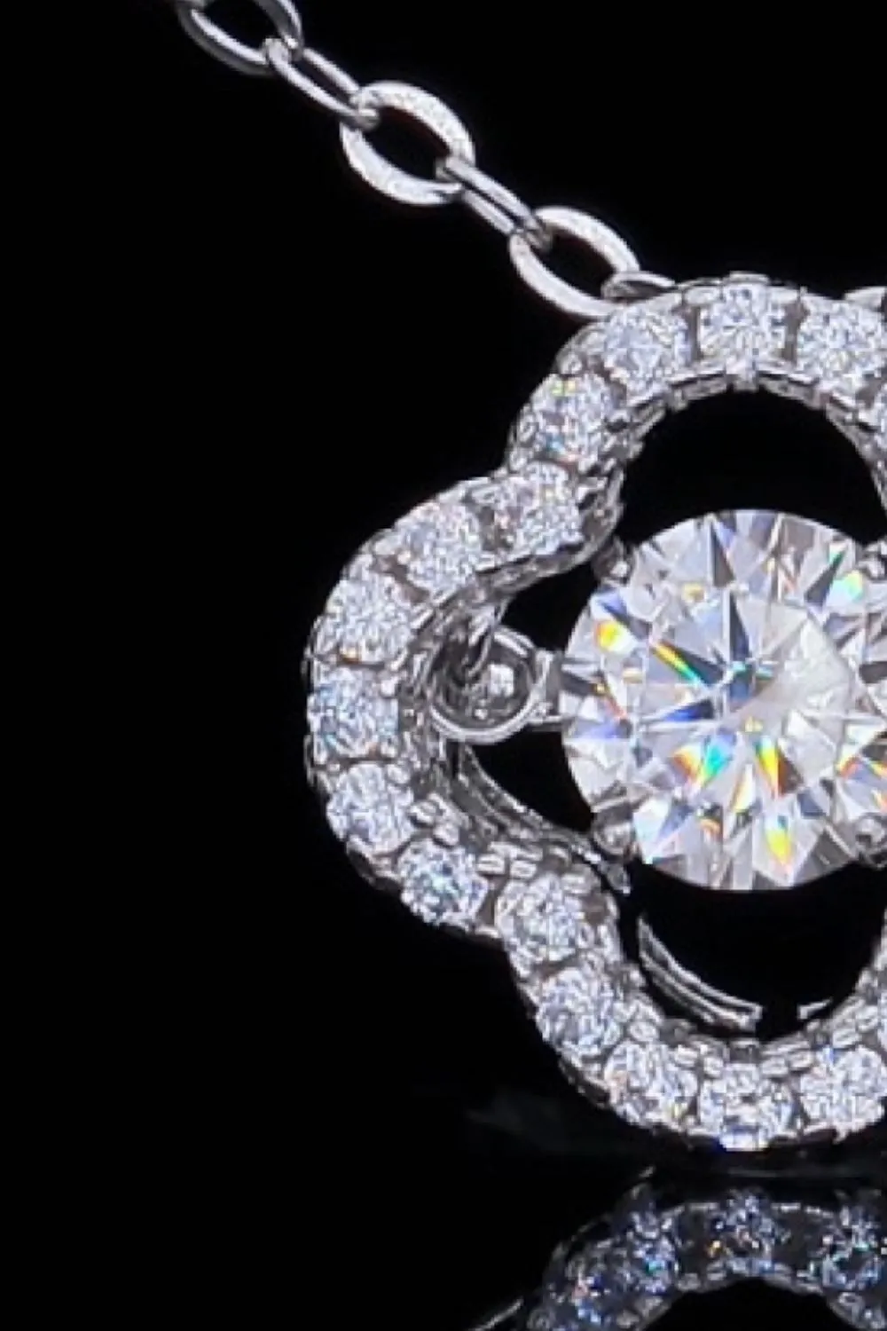 925 Sterling Silver Moissanite Flower Pendant Necklace sold by Gigi Laurent product image thumbnail 2