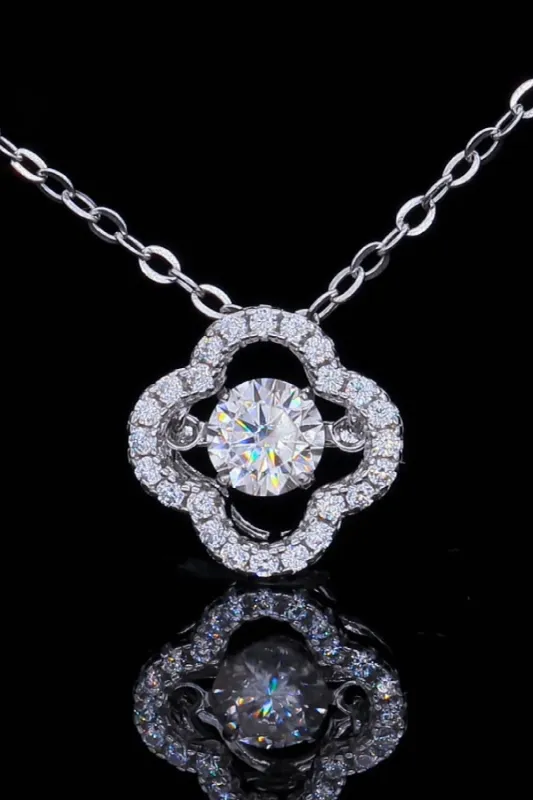 925 Sterling Silver Moissanite Flower Pendant Necklace sold by Gigi Laurent