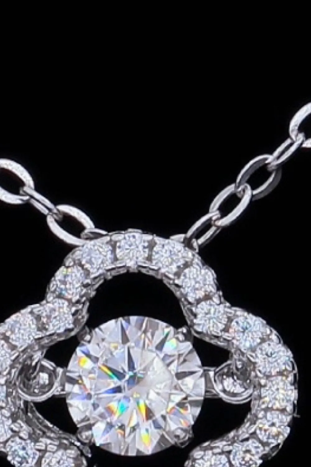 925 Sterling Silver Moissanite Flower Pendant Necklace sold by Gigi Laurent product image thumbnail 3