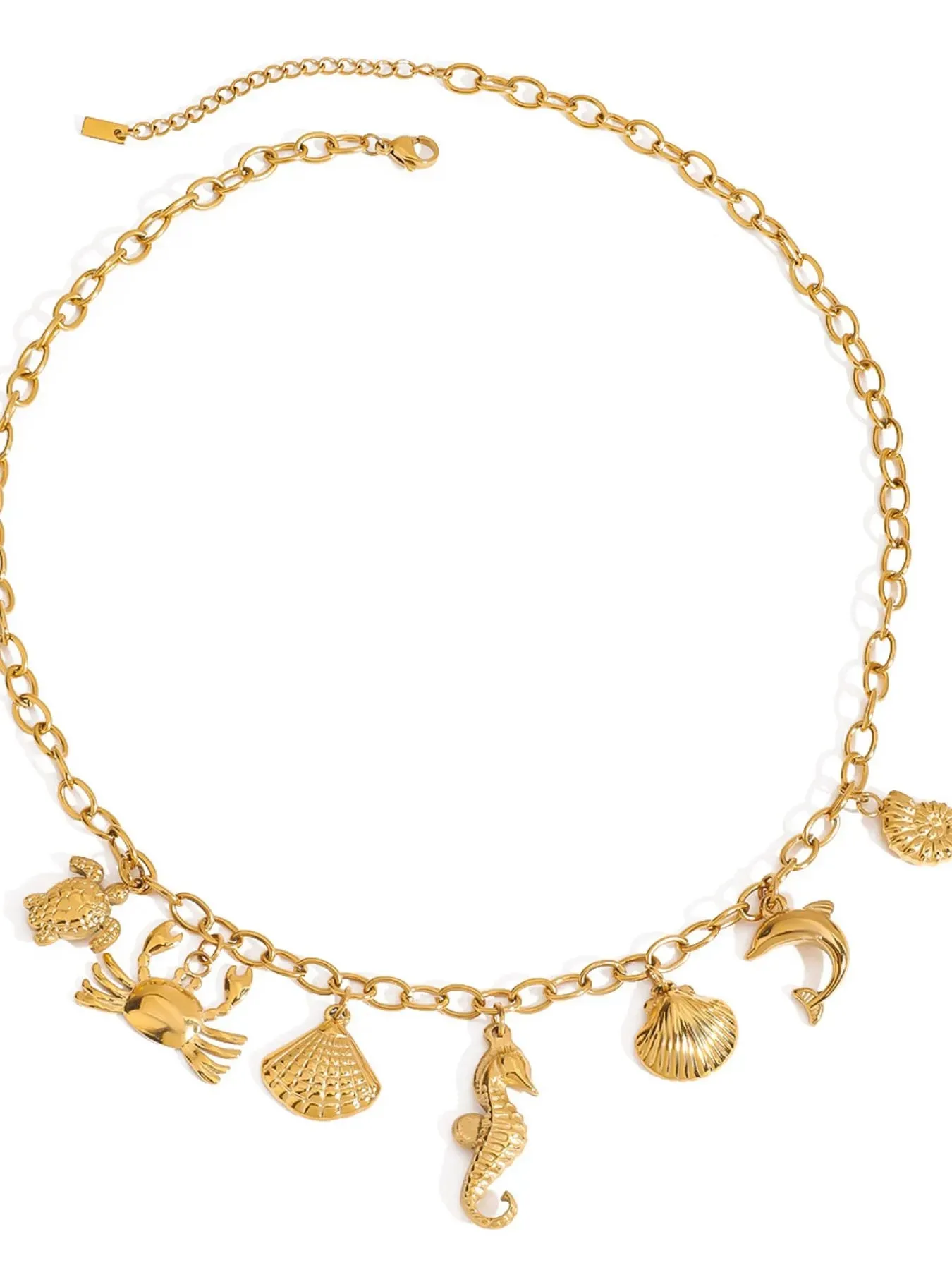 18K Gold-Plated Stainless Steel Ocean Theme Necklace sold by Gigi Laurent product image thumbnail 2