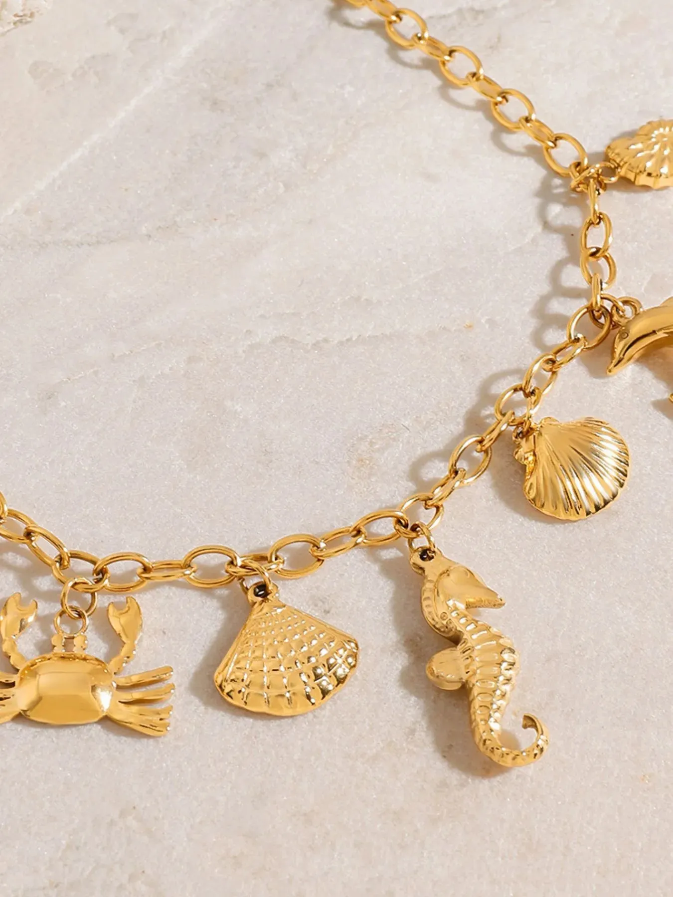 18K Gold-Plated Stainless Steel Ocean Theme Necklace sold by Gigi Laurent product image thumbnail 3