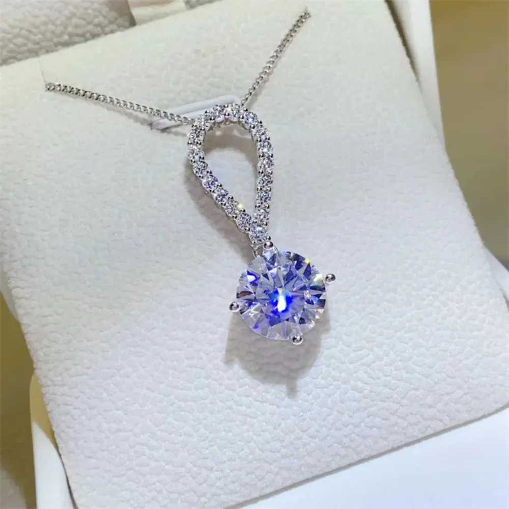 5 Carat Moissanite 925 Sterling Silver Teardrop Necklace sold by Gigi Laurent product image thumbnail 2