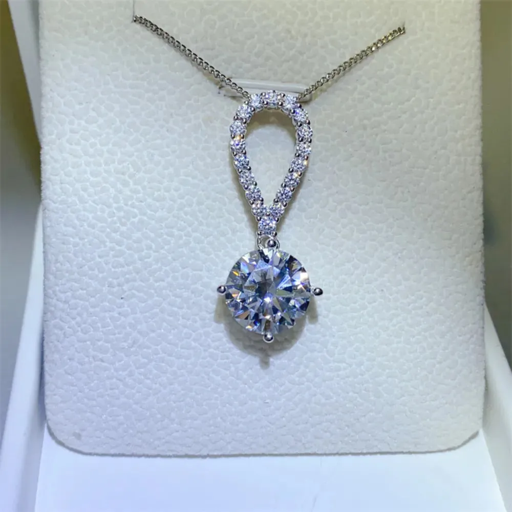 5 Carat Moissanite 925 Sterling Silver Teardrop Necklace sold by Gigi Laurent product image thumbnail 3