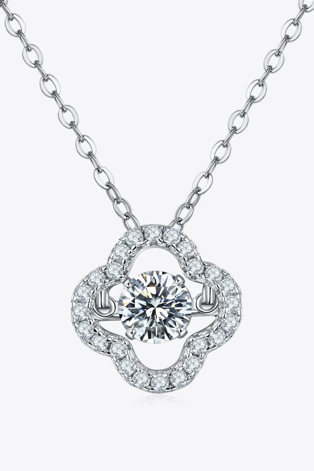 Moissanite Four Leaf Clover Pendant Necklace sold by Gigi Laurent product image thumbnail 4