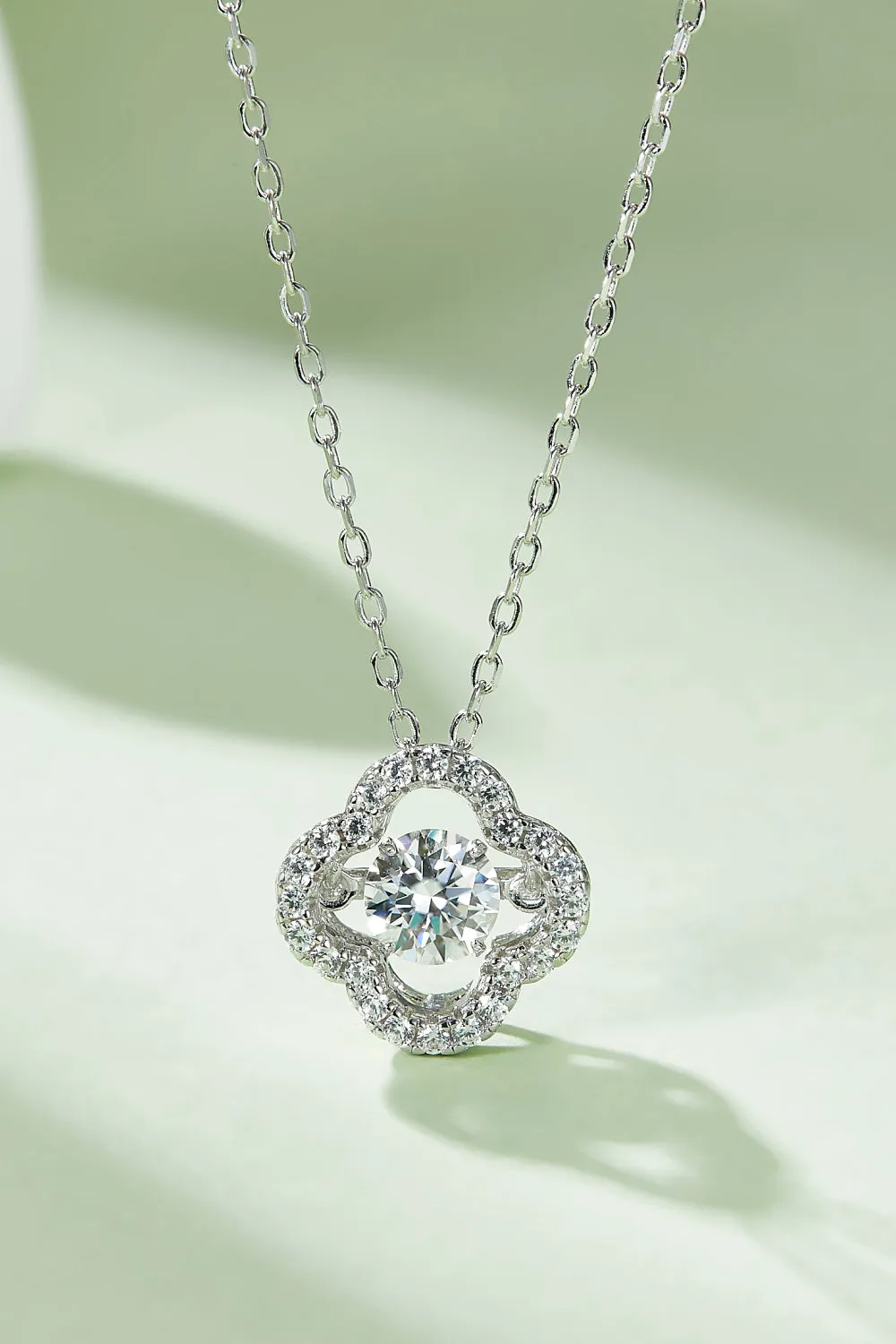 Moissanite Four Leaf Clover Pendant Necklace sold by Gigi Laurent