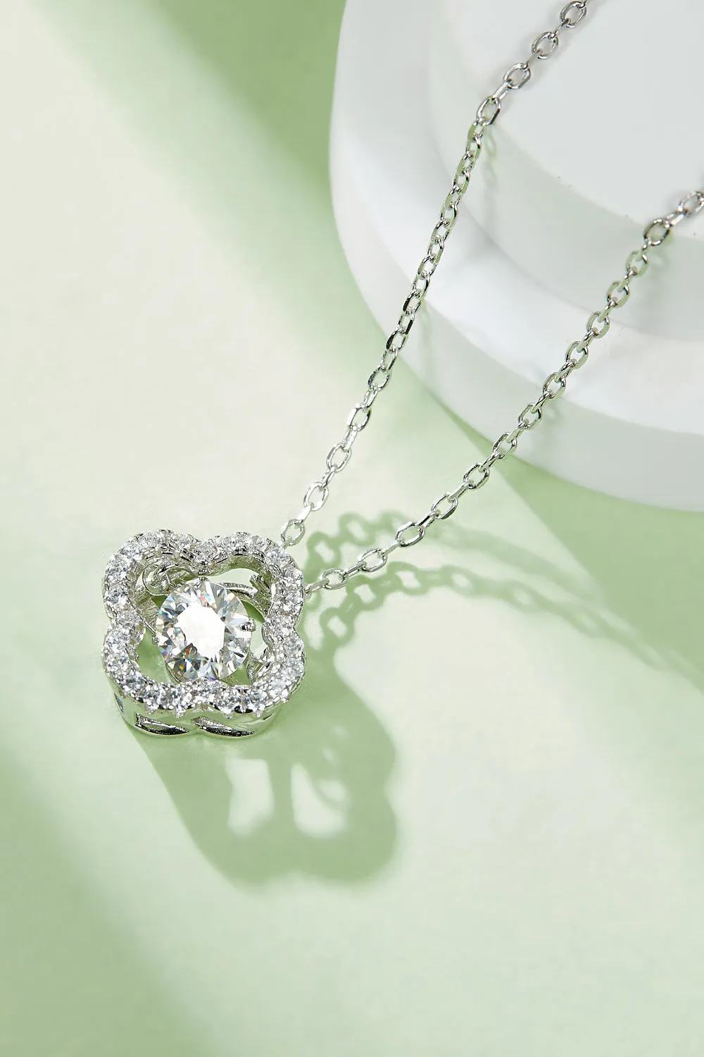 Moissanite Four Leaf Clover Pendant Necklace sold by Gigi Laurent product image thumbnail 3