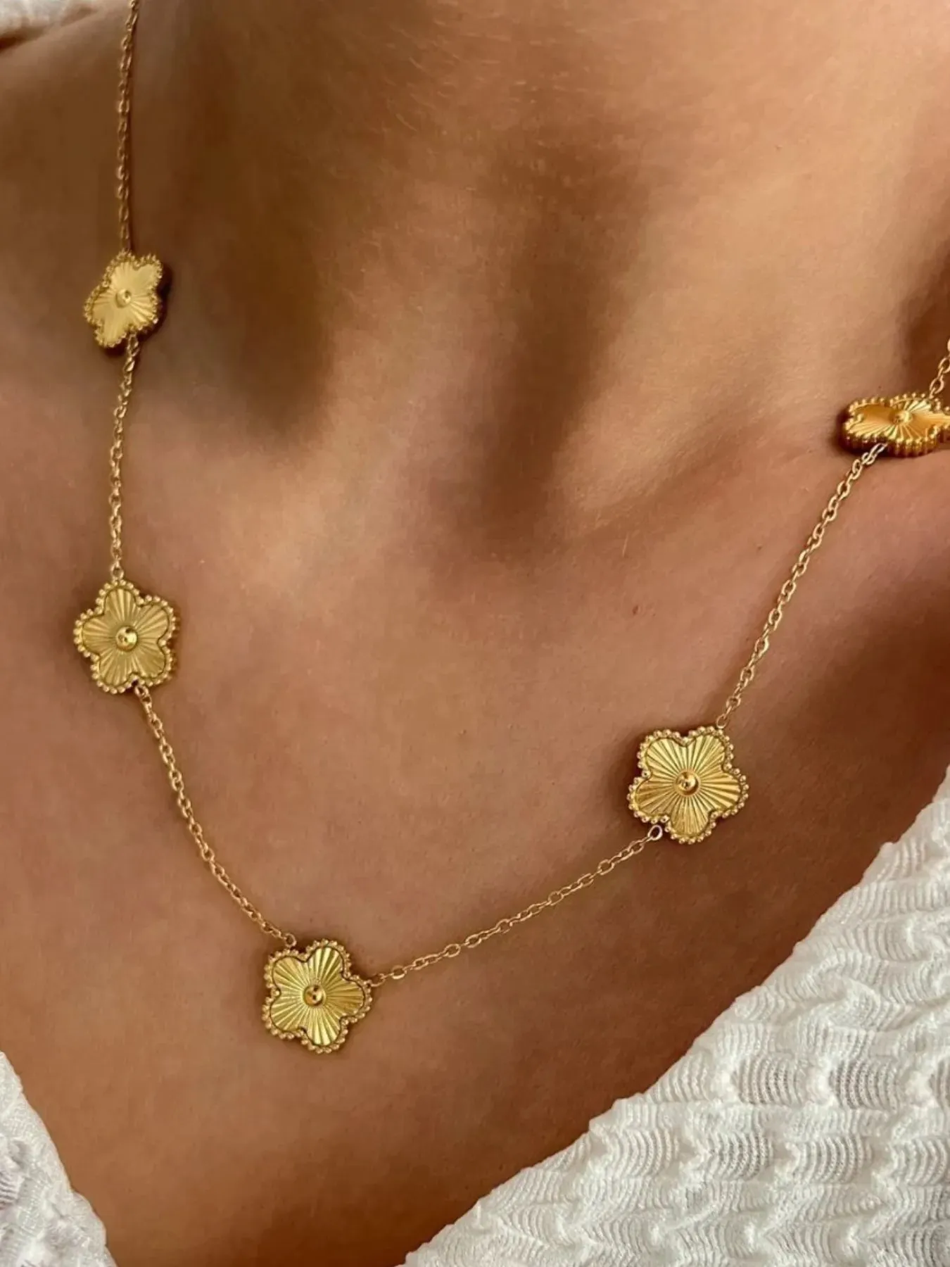 18K Gold-Plated Flower Chain Necklace sold by Gigi Laurent