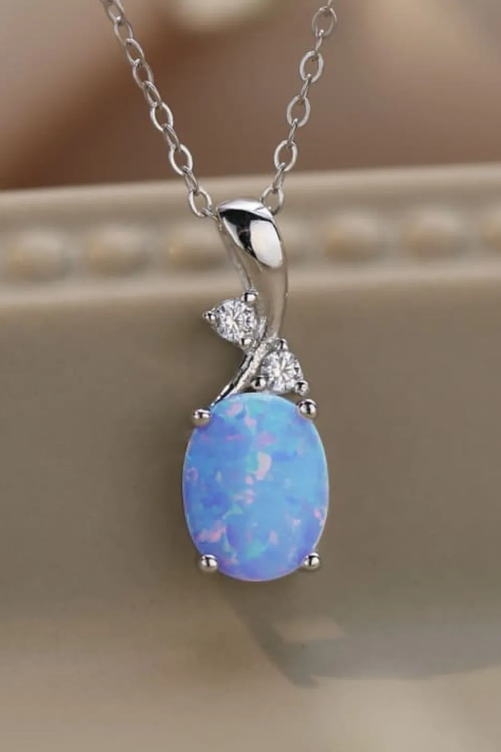 Opal Oval Pendant Chain Necklace sold by Gigi Laurent product image thumbnail 2