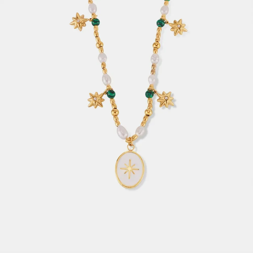 Titanium Steel Freshwater Pearl Oval Pendant Necklace sold by Gigi Laurent