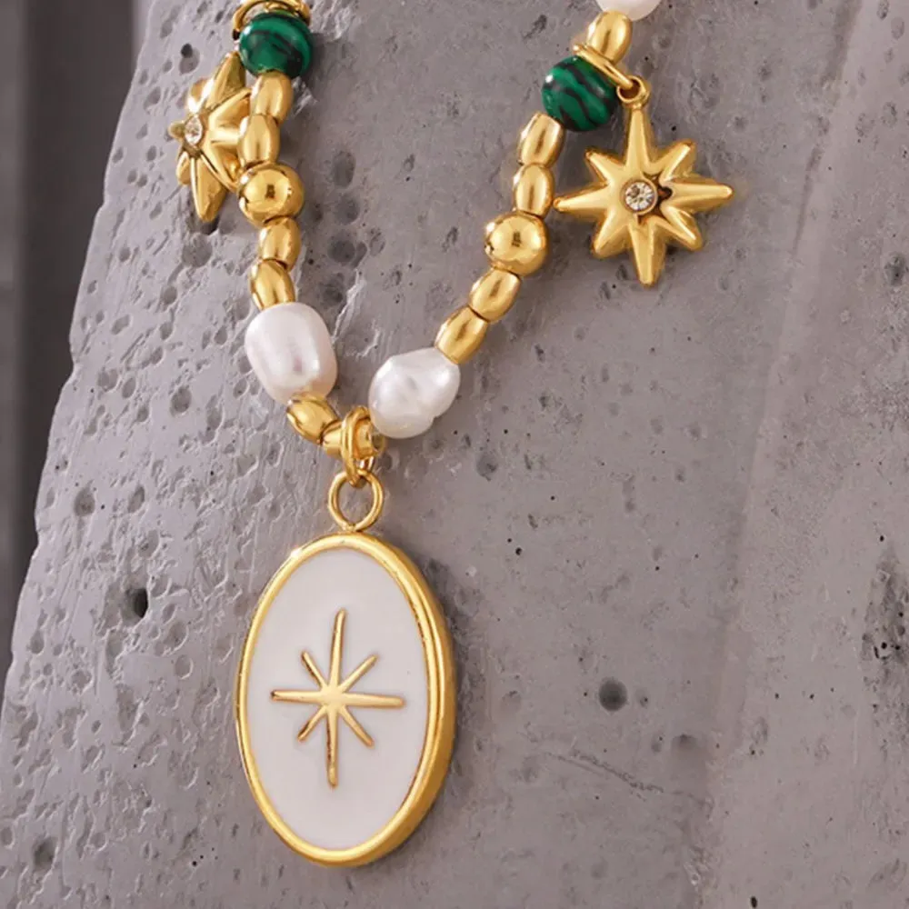 Titanium Steel Freshwater Pearl Oval Pendant Necklace sold by Gigi Laurent product image thumbnail 4