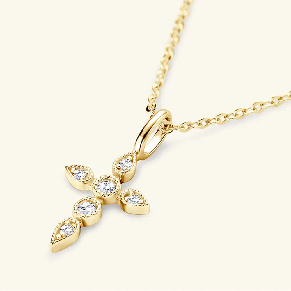 925 Sterling Silver Moissanite Cross Pendant Necklace sold by Gigi Laurent product image thumbnail 2