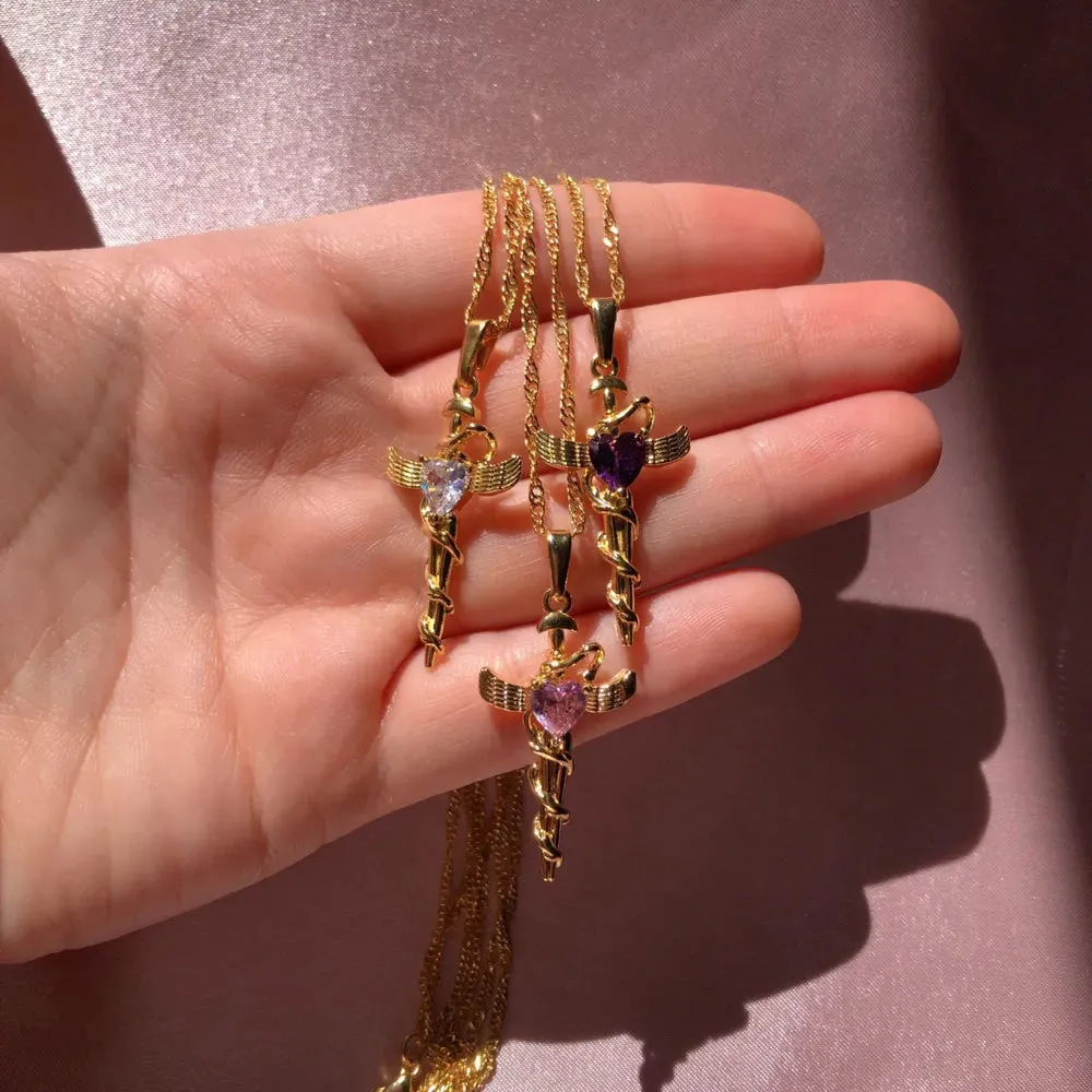 Copper Zircon Cross Pendant Necklace sold by Gigi Laurent product image thumbnail 3