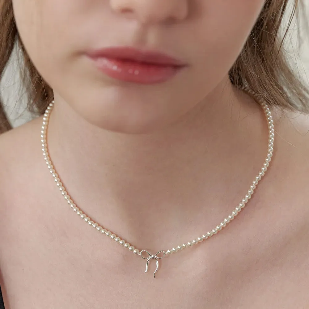 Copper Pearls Bow Necklace sold by Gigi Laurent product image thumbnail 4