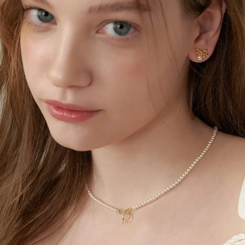 Copper Pearls Bow Necklace sold by Gigi Laurent product image thumbnail 2