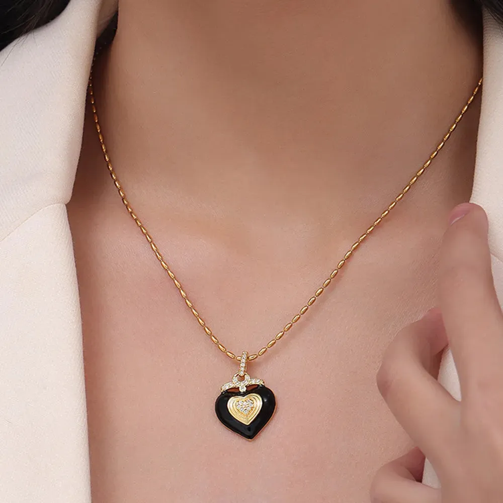 Titanium Steel Heart Shape Necklace sold by Gigi Laurent product image thumbnail 2