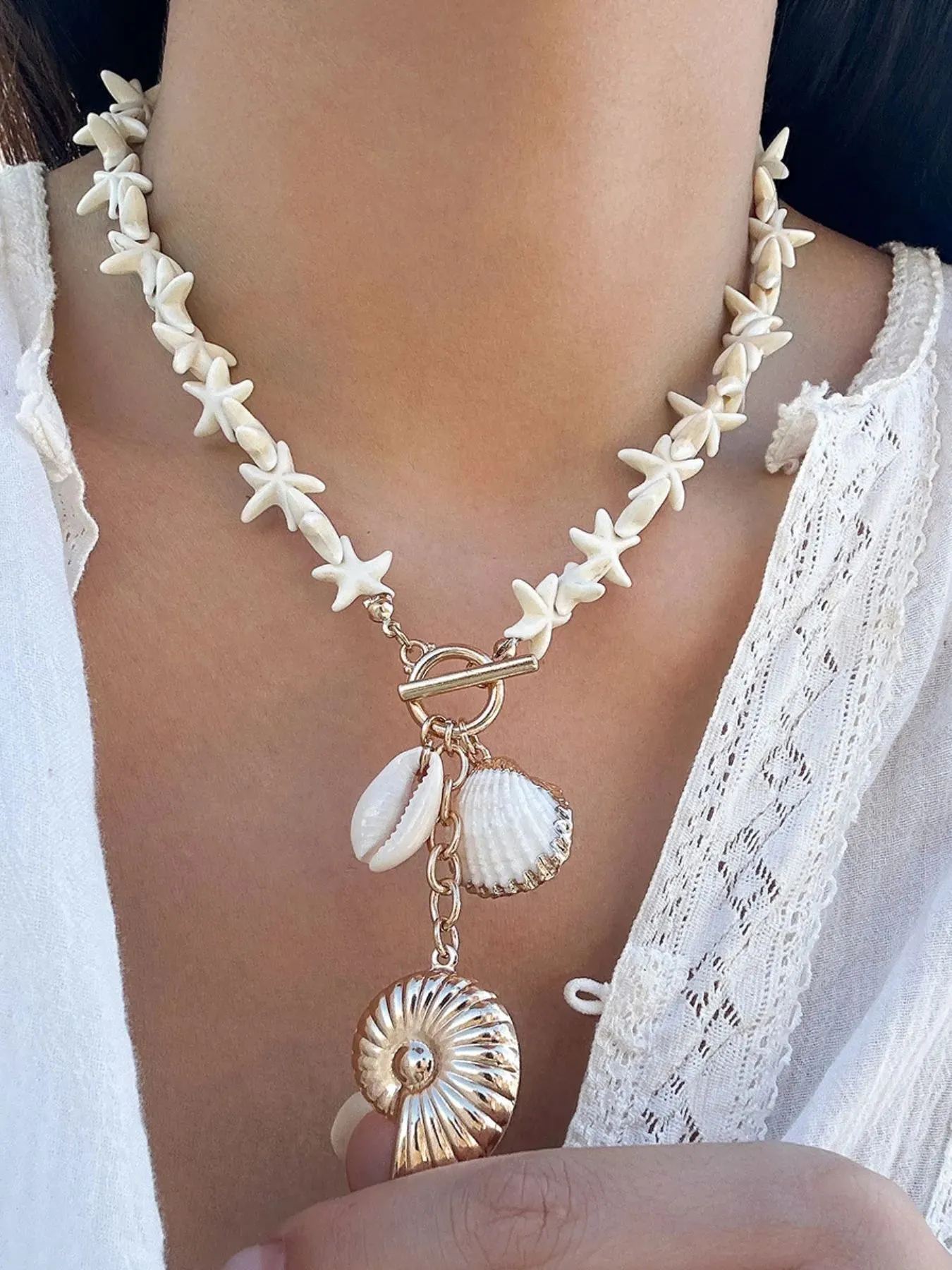 Starfish Shell Pendant Necklace sold by Gigi Laurent product image thumbnail 2