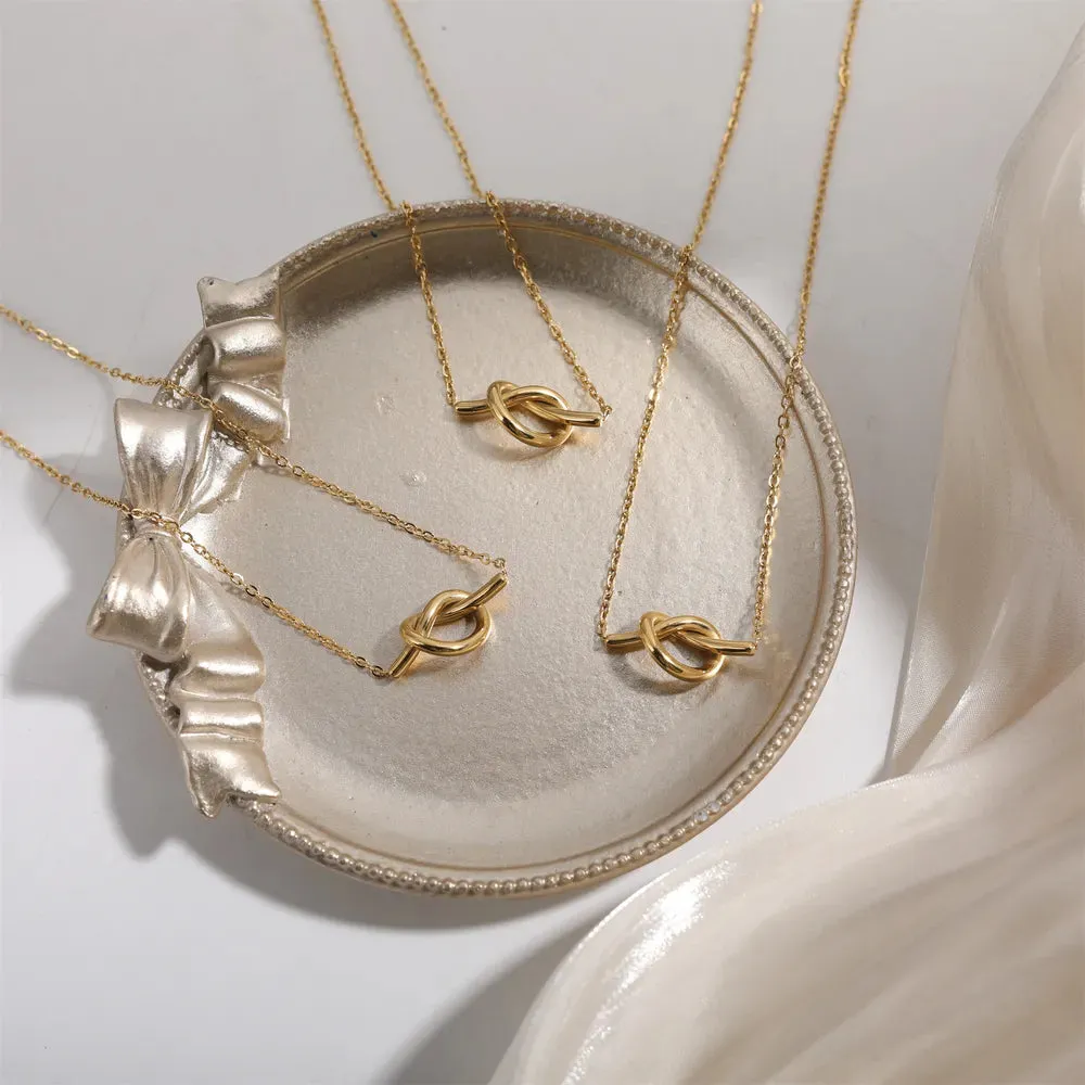 18K Gold-Plated Knotted Necklace sold by Gigi Laurent product image thumbnail 2