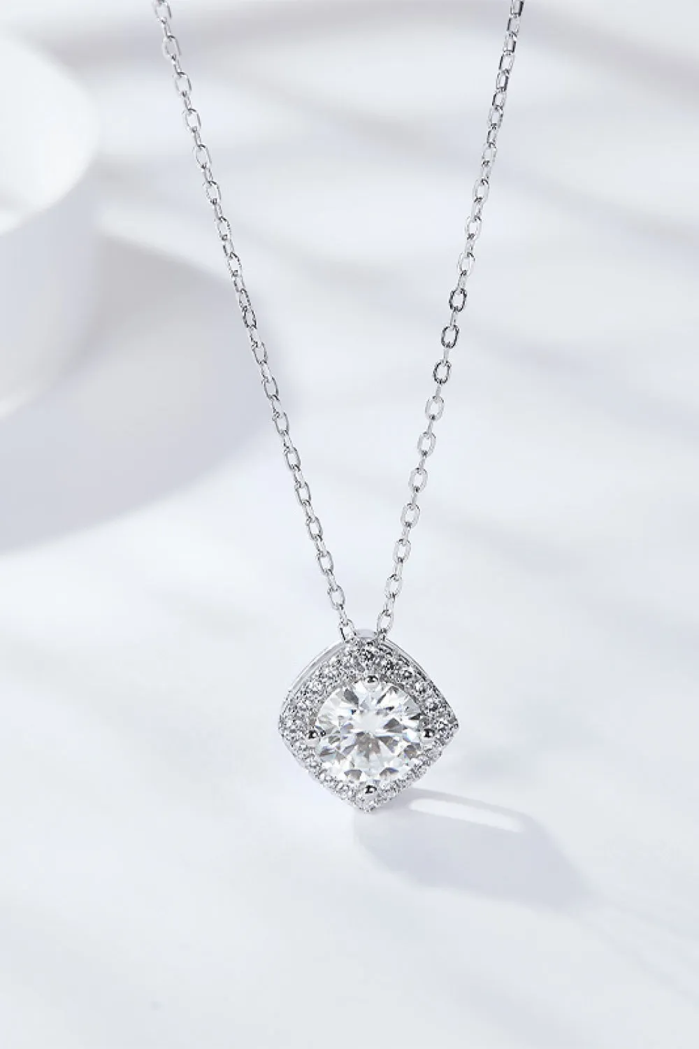 1 Carat Moissanite Geometric Pendant Necklace sold by Gigi Laurent product image thumbnail 2