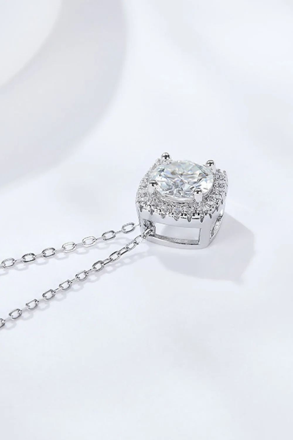 1 Carat Moissanite Geometric Pendant Necklace sold by Gigi Laurent product image thumbnail 4