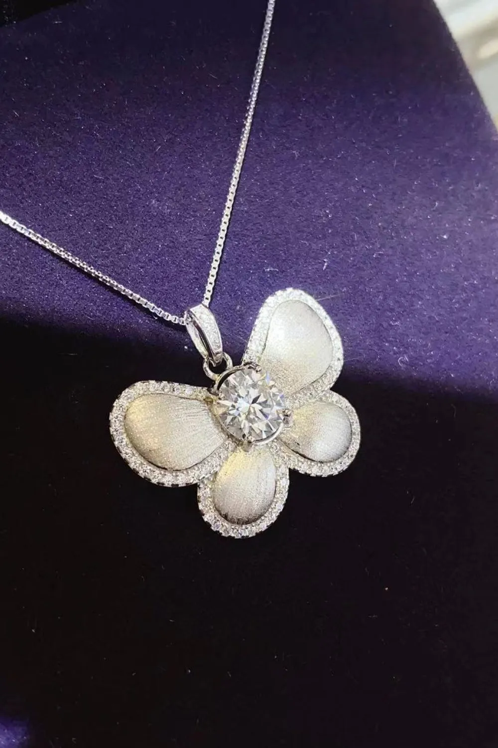 1 Carat Moissanite Butterfly Pendant Necklace sold by Gigi Laurent product image thumbnail 5