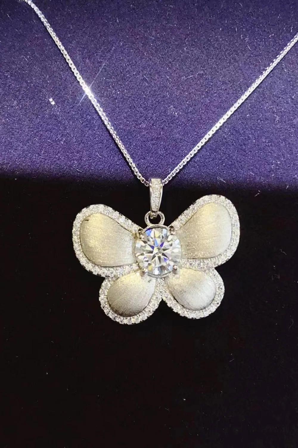 1 Carat Moissanite Butterfly Pendant Necklace sold by Gigi Laurent product image thumbnail 4