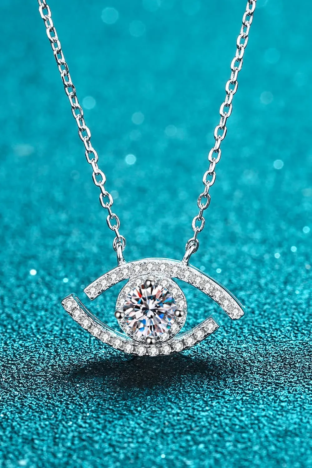 Moissanite Evil Eye Pendant 925 Sterling Silver Necklace sold by Gigi Laurent product image thumbnail 2