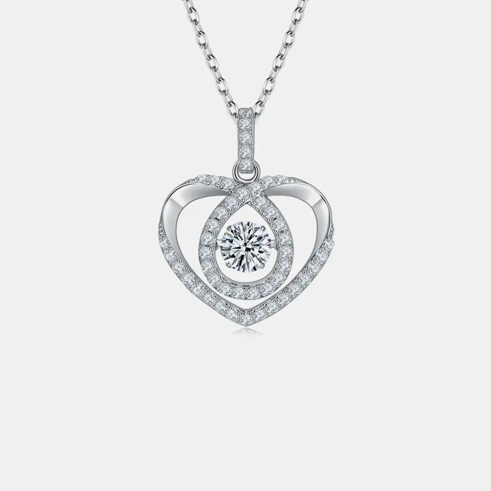 Moissanite 925 Sterling Silver Heart Shape Necklace sold by Gigi Laurent product image thumbnail 4
