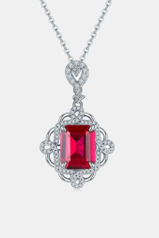 925 Sterling Silver Ruby Pendant Necklace sold by Gigi Laurent