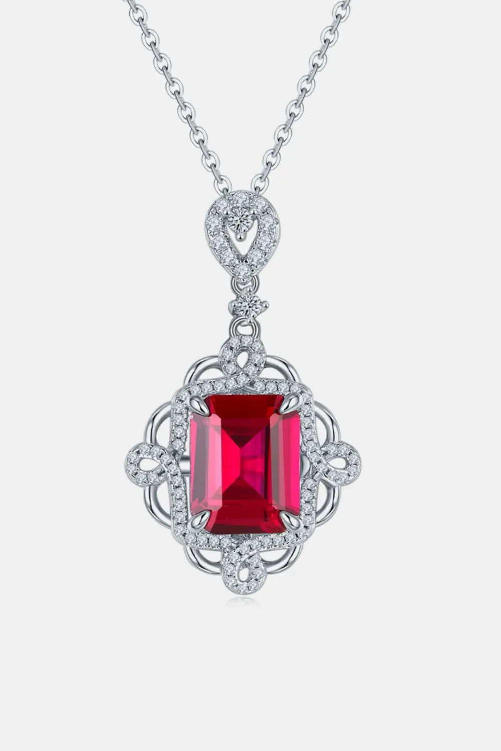 925 Sterling Silver Ruby Pendant Necklace sold by Gigi Laurent