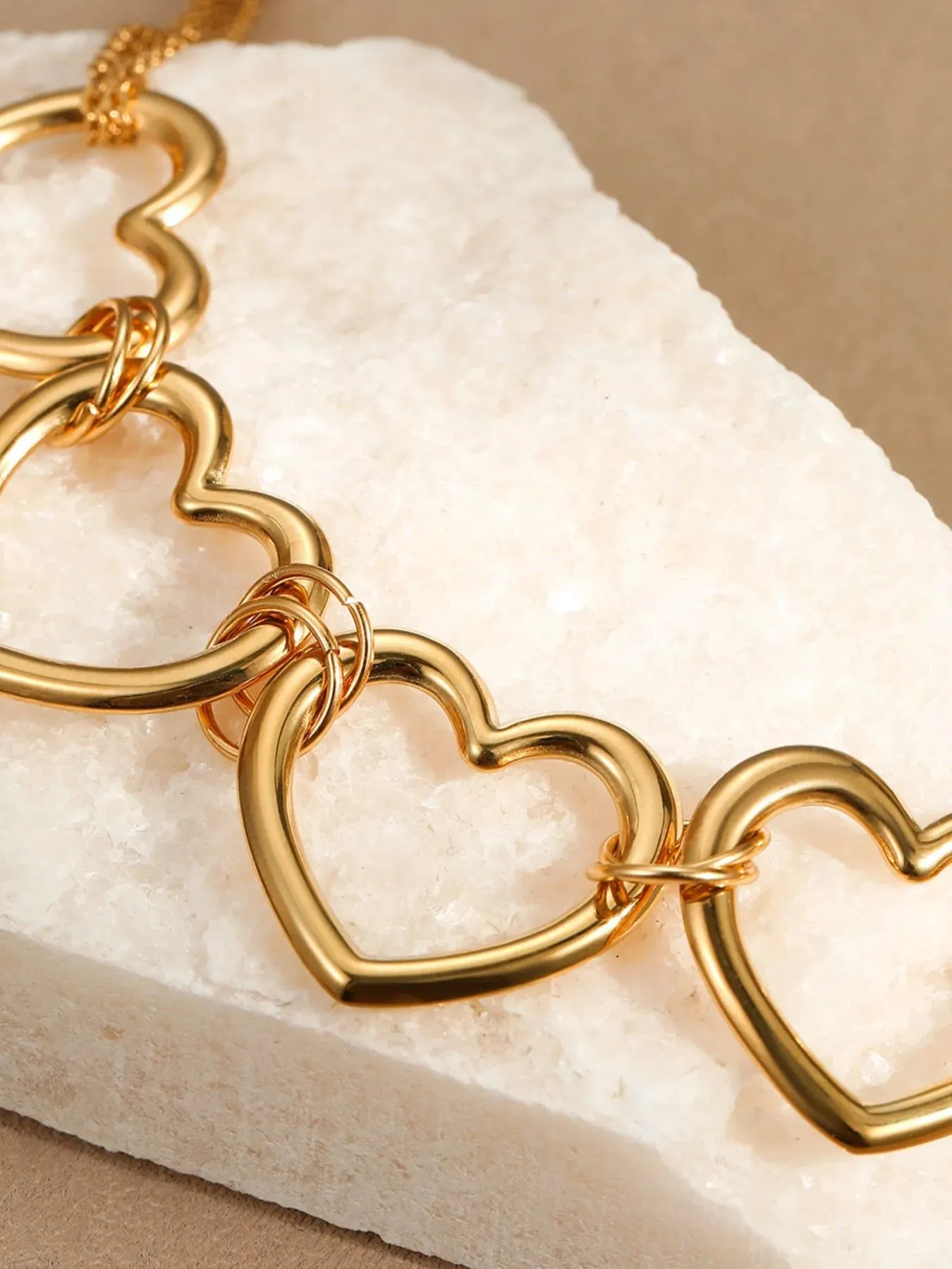 18K Gold-Plated Stainless Steel Heart Necklace sold by Gigi Laurent product image thumbnail 4