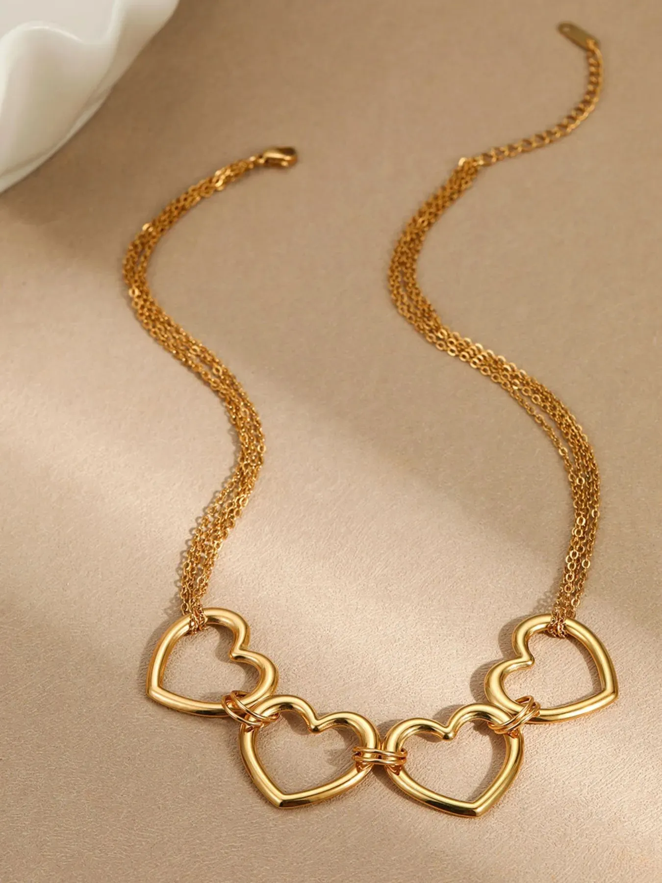 18K Gold-Plated Stainless Steel Heart Necklace sold by Gigi Laurent product image thumbnail 2