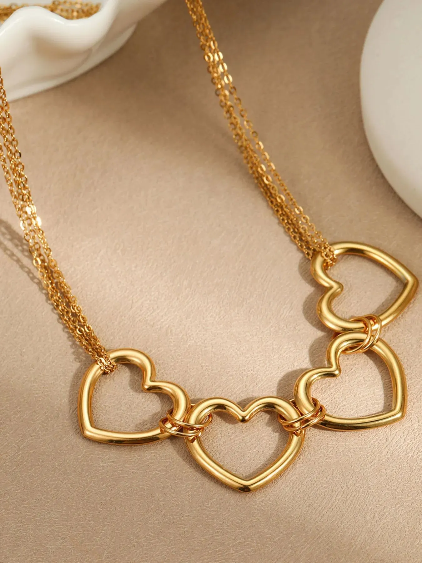 18K Gold-Plated Stainless Steel Heart Necklace sold by Gigi Laurent product image thumbnail 3