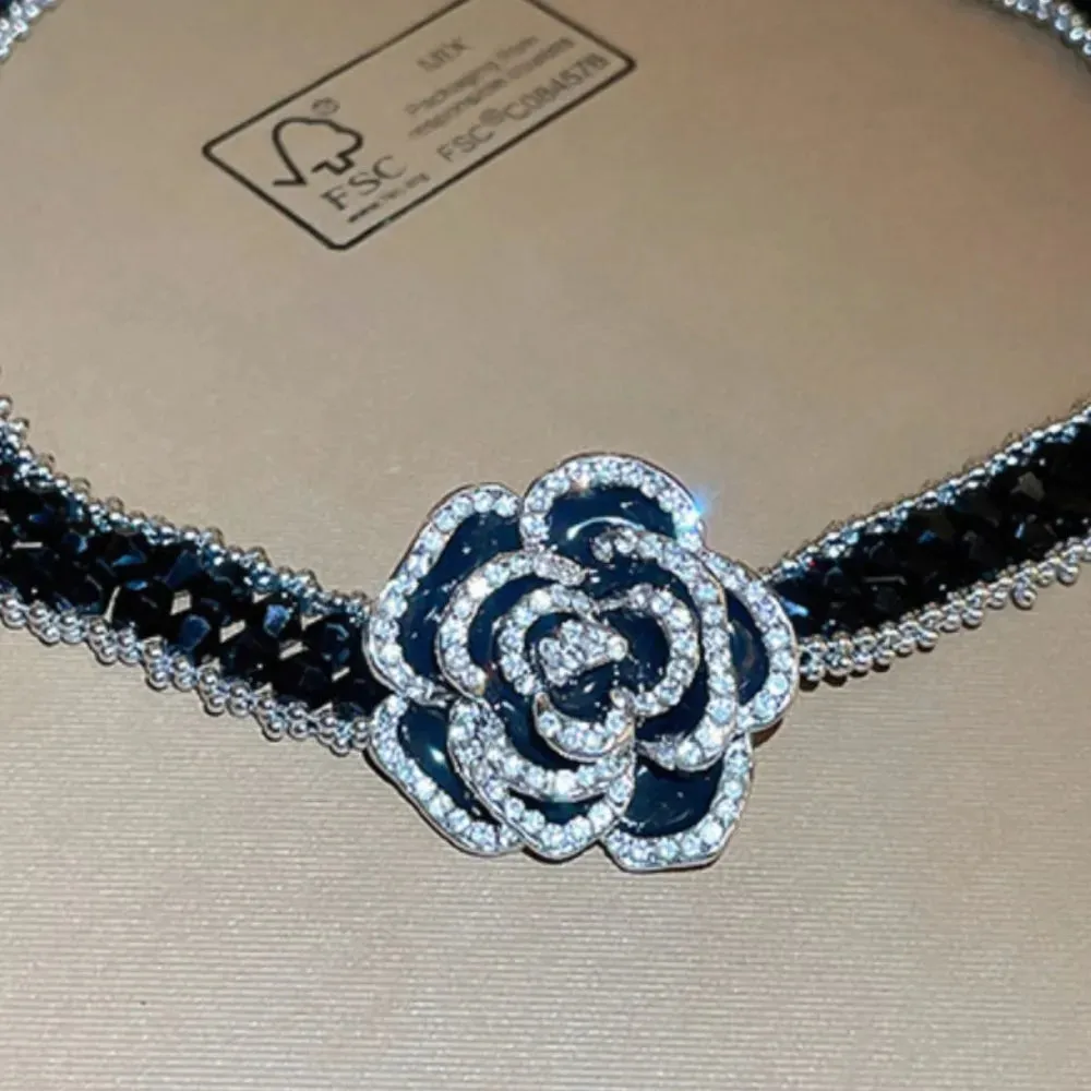 Alloy Crystal Rose Necklace sold by Gigi Laurent product image thumbnail 2