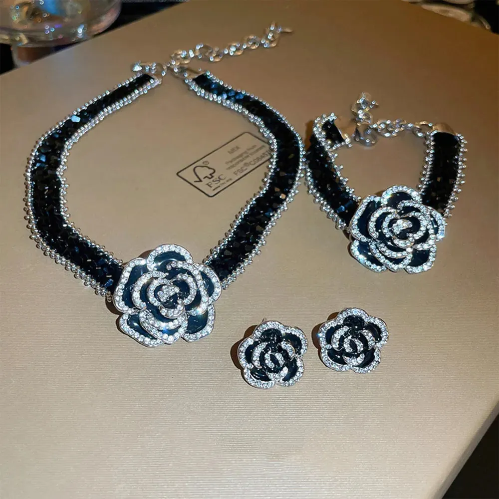Alloy Crystal Rose Necklace sold by Gigi Laurent product image thumbnail 4