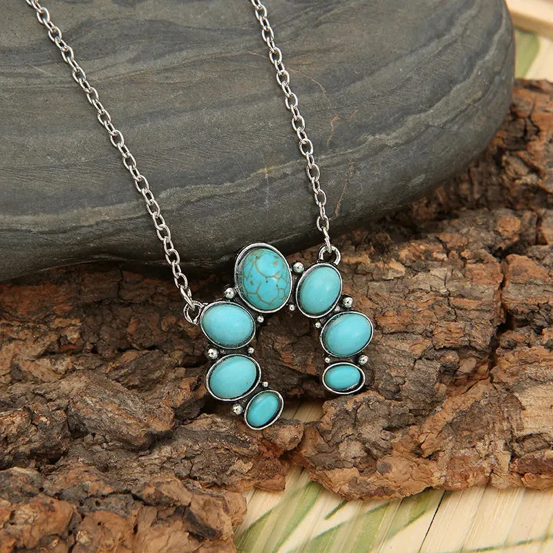 Artificial Turquoise Alloy Pendant Necklace sold by Gigi Laurent
