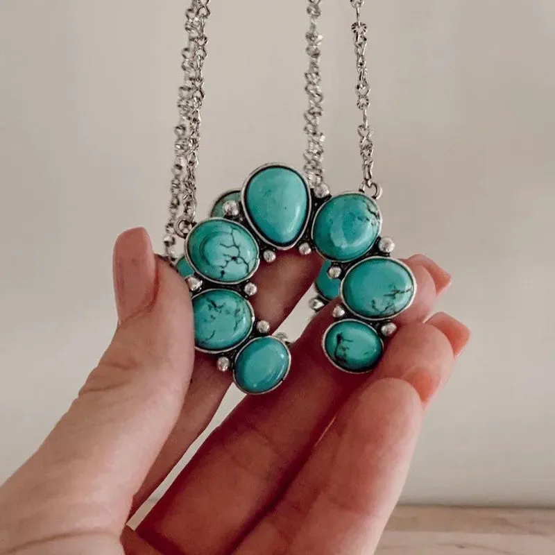 Artificial Turquoise Alloy Pendant Necklace sold by Gigi Laurent product image thumbnail 5