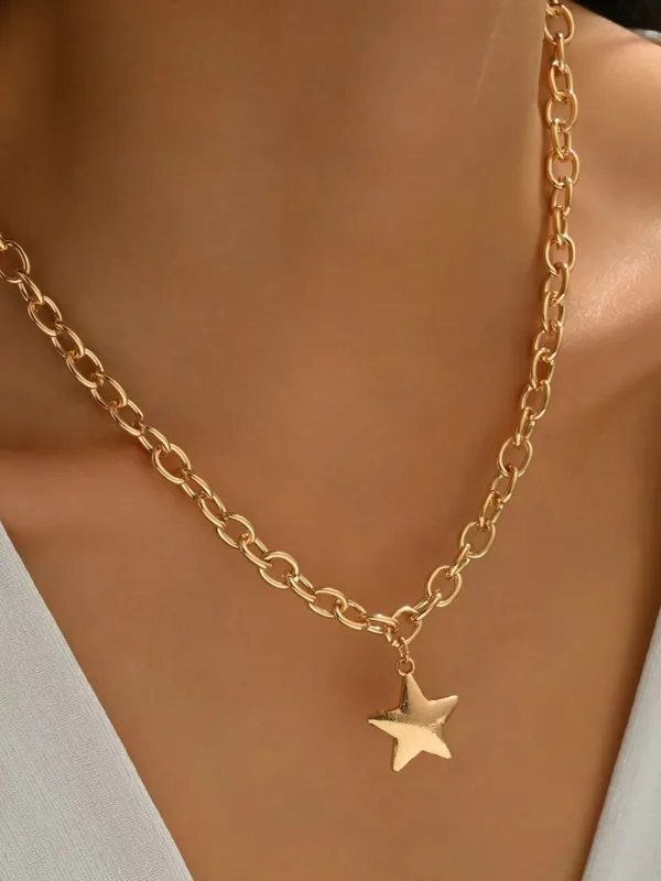 18K Gold-Plated Star Pendant Chain Necklace sold by Gigi Laurent