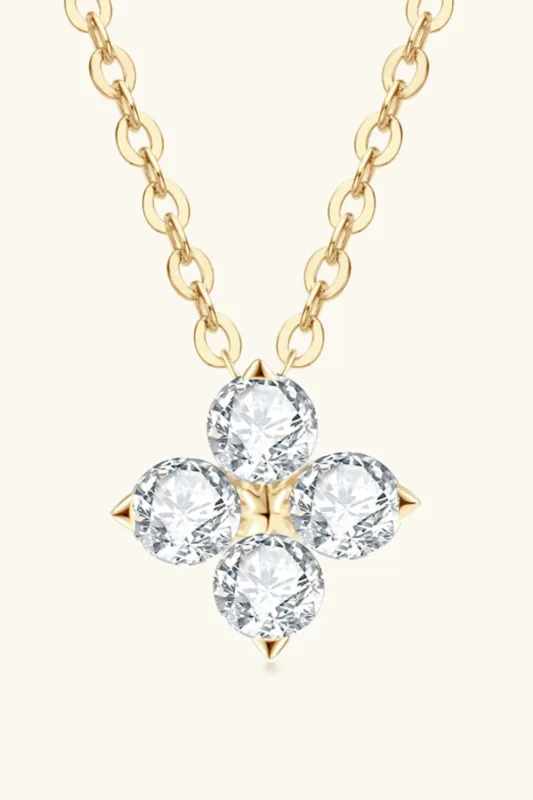 Moissanite Four Leaf Clover Pendant Necklace sold by Gigi Laurent