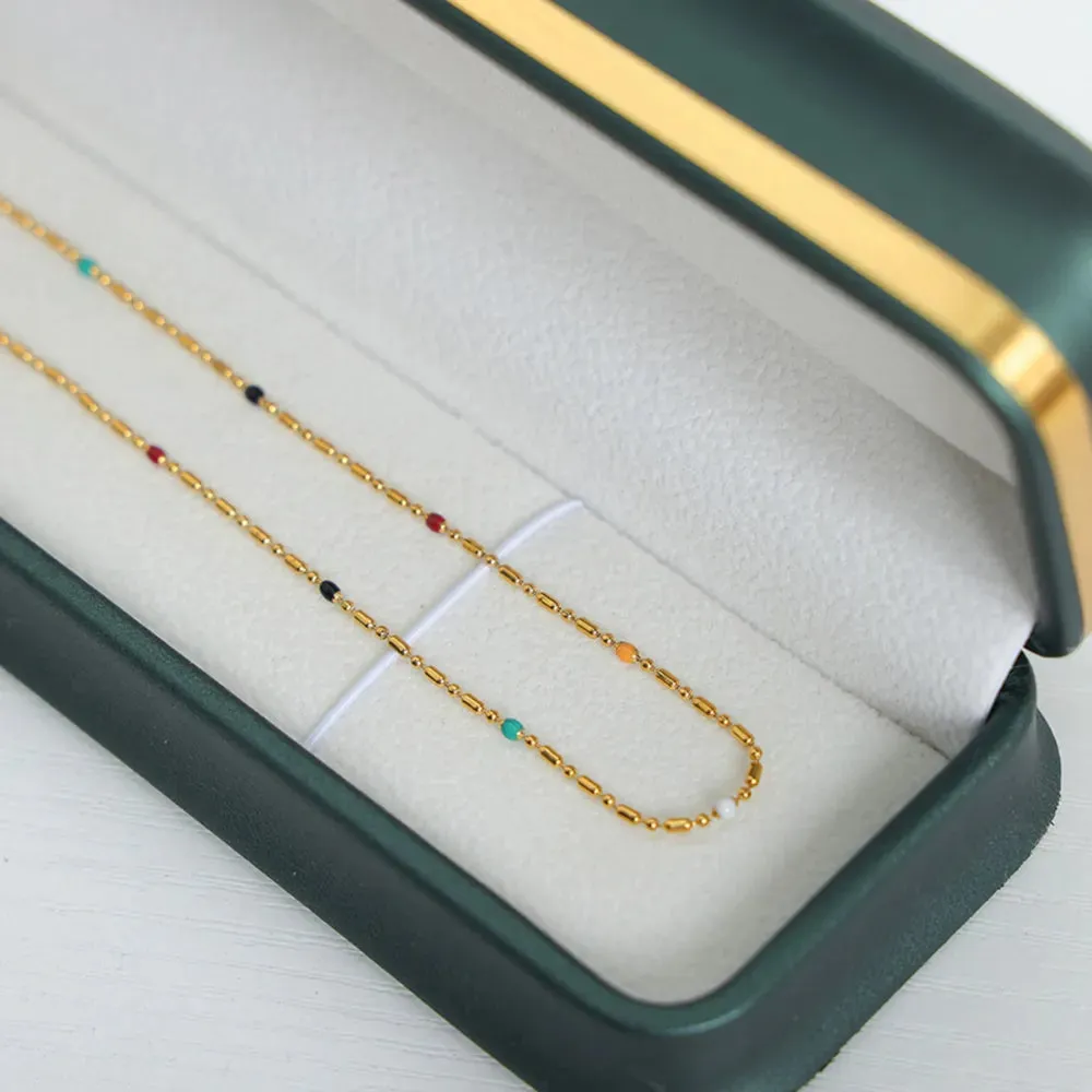 18K Gold-Plated Oil Drip Bead Necklace sold by Gigi Laurent product image thumbnail 4