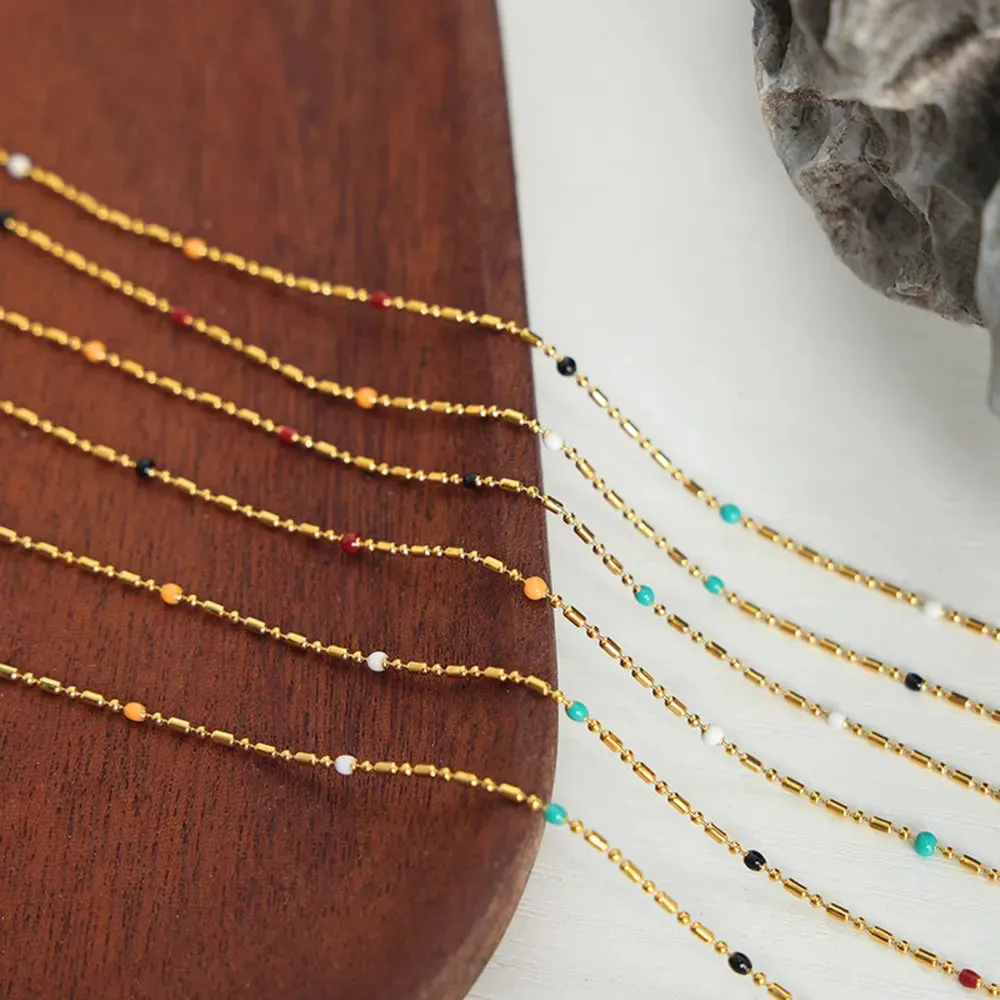 18K Gold-Plated Oil Drip Bead Necklace sold by Gigi Laurent product image thumbnail 3