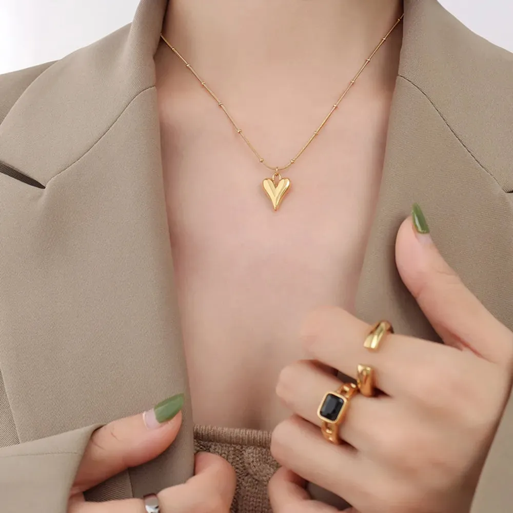 Titanium Steel Heart Pendant Necklace sold by Gigi Laurent product image thumbnail 2