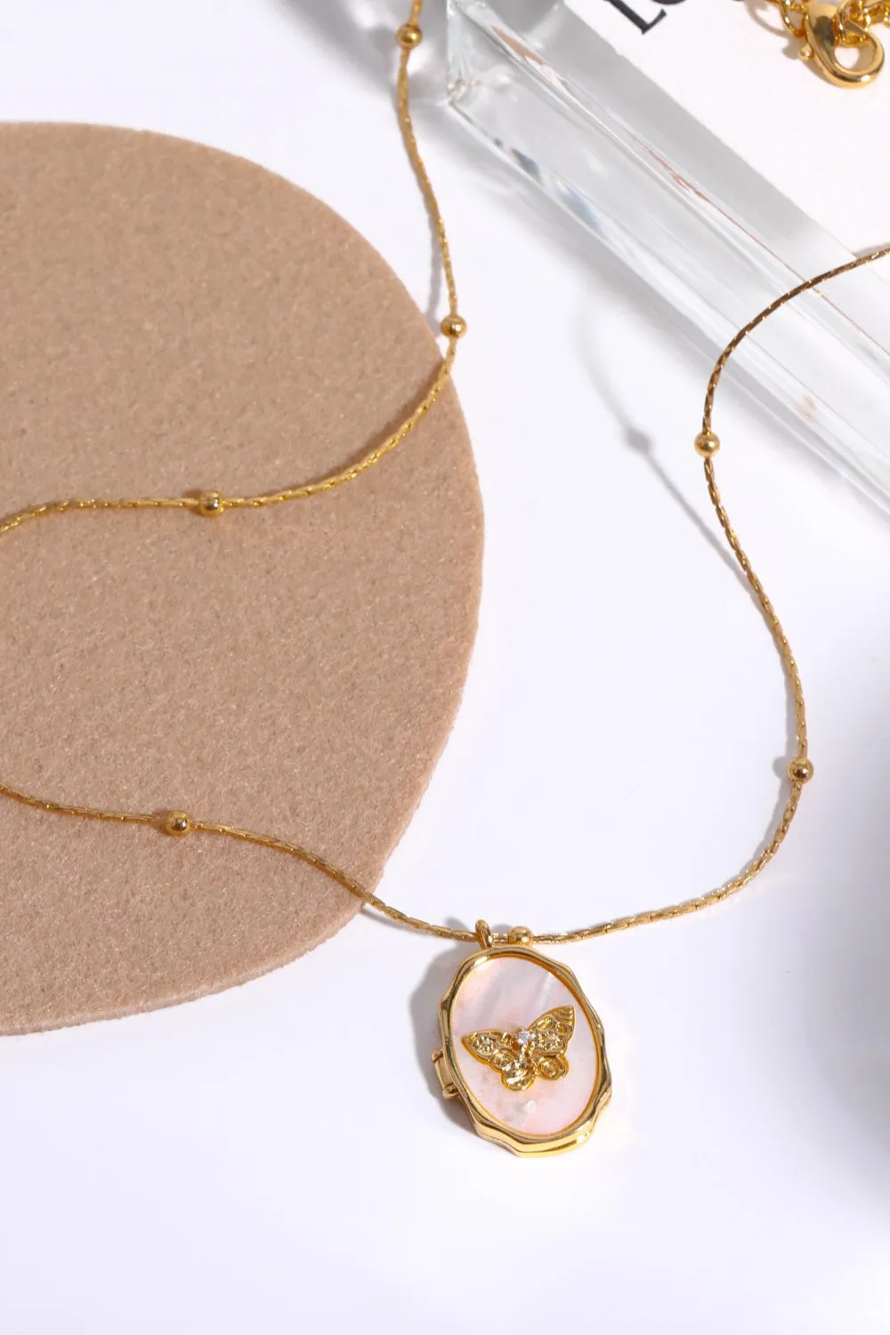 Butterfly Shell Pendant Copper Necklace sold by Gigi Laurent product image thumbnail 5