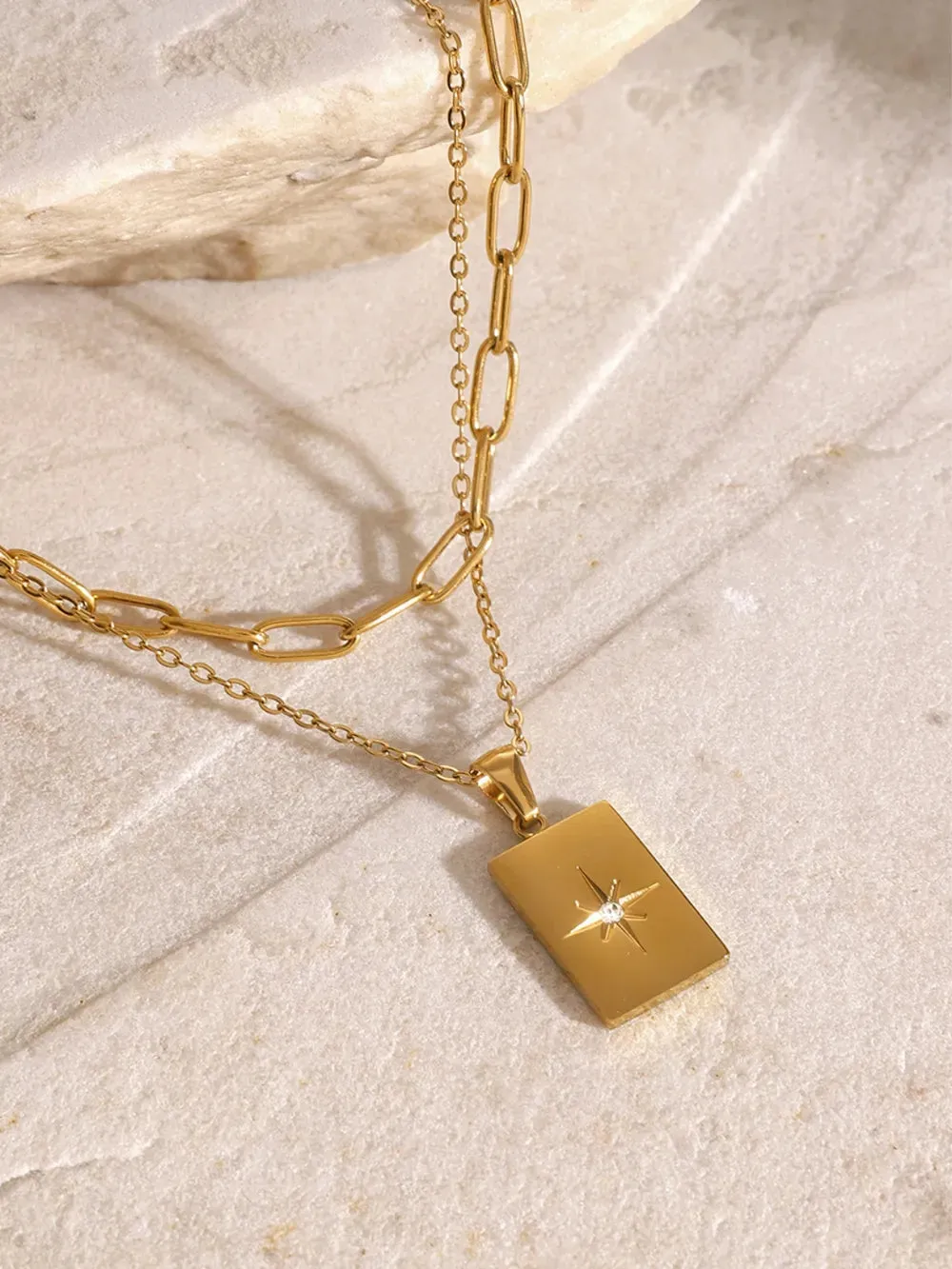 18K Gold-Plated Stainless Steel Double-Layered Necklace sold by Gigi Laurent product image thumbnail 2